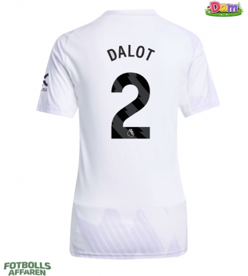 Manchester United Diogo Dalot #2 Bortatröja Kvinnor 2025-26 Kortärmad